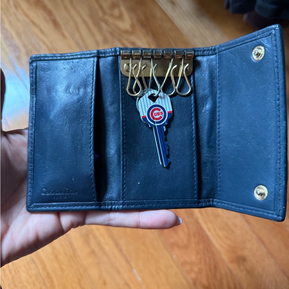 Dior Navy Leather Vintage Key Holder - Picture 3 of 6